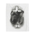 Christian Prayer Blanket with Cane Corso & Cross — Velveteen Plush